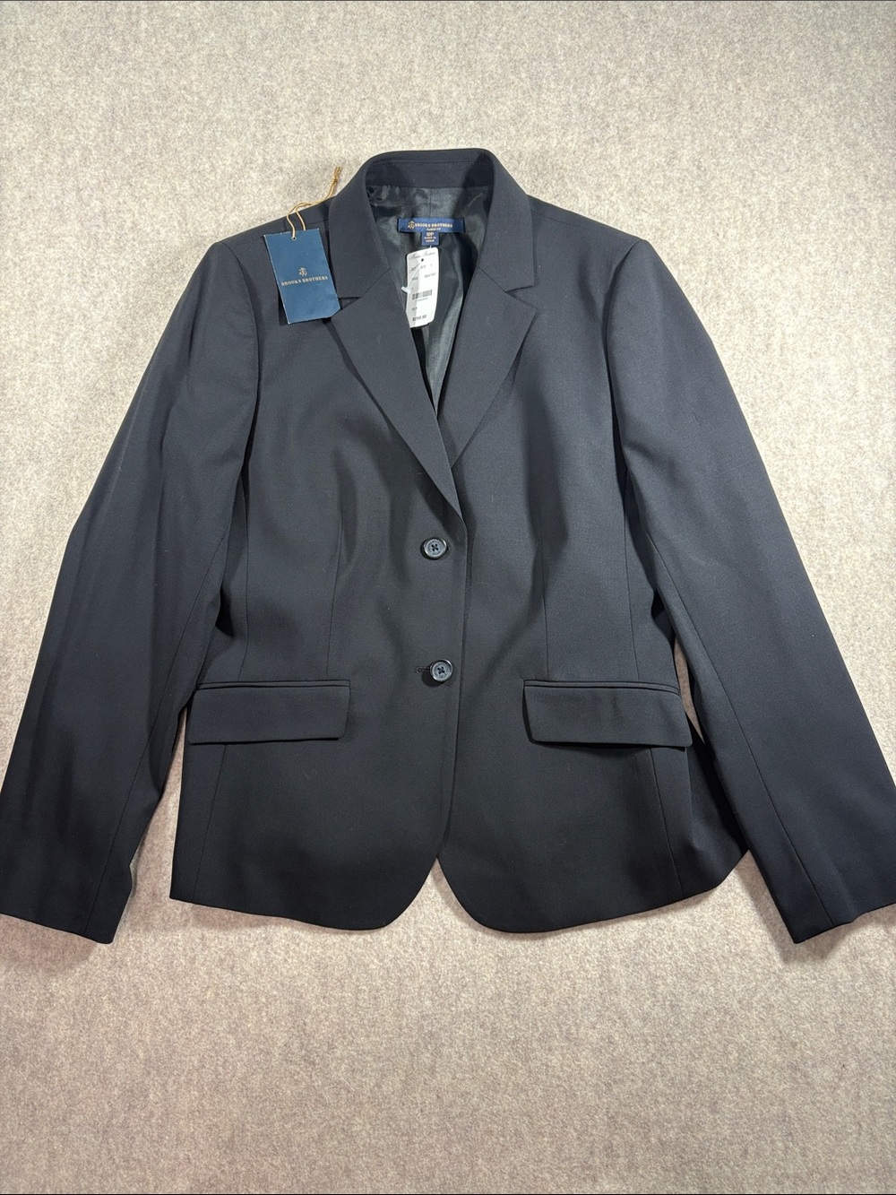 NWT Brooks Brothers Black Wool Classic Fit Suit Blazer Jacket 12P Corporate